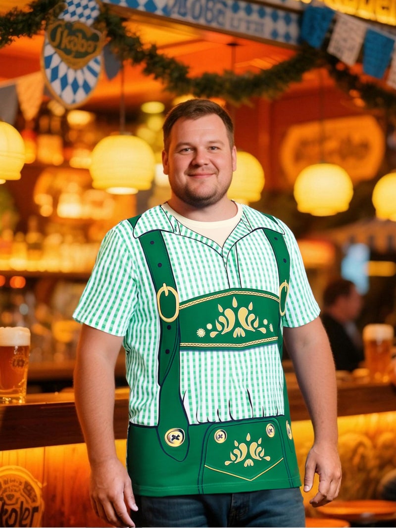 Funny World Funny Word Men's Bavarian Oktoberfest Costume T-Shirts, X-Large, Green - Image 3